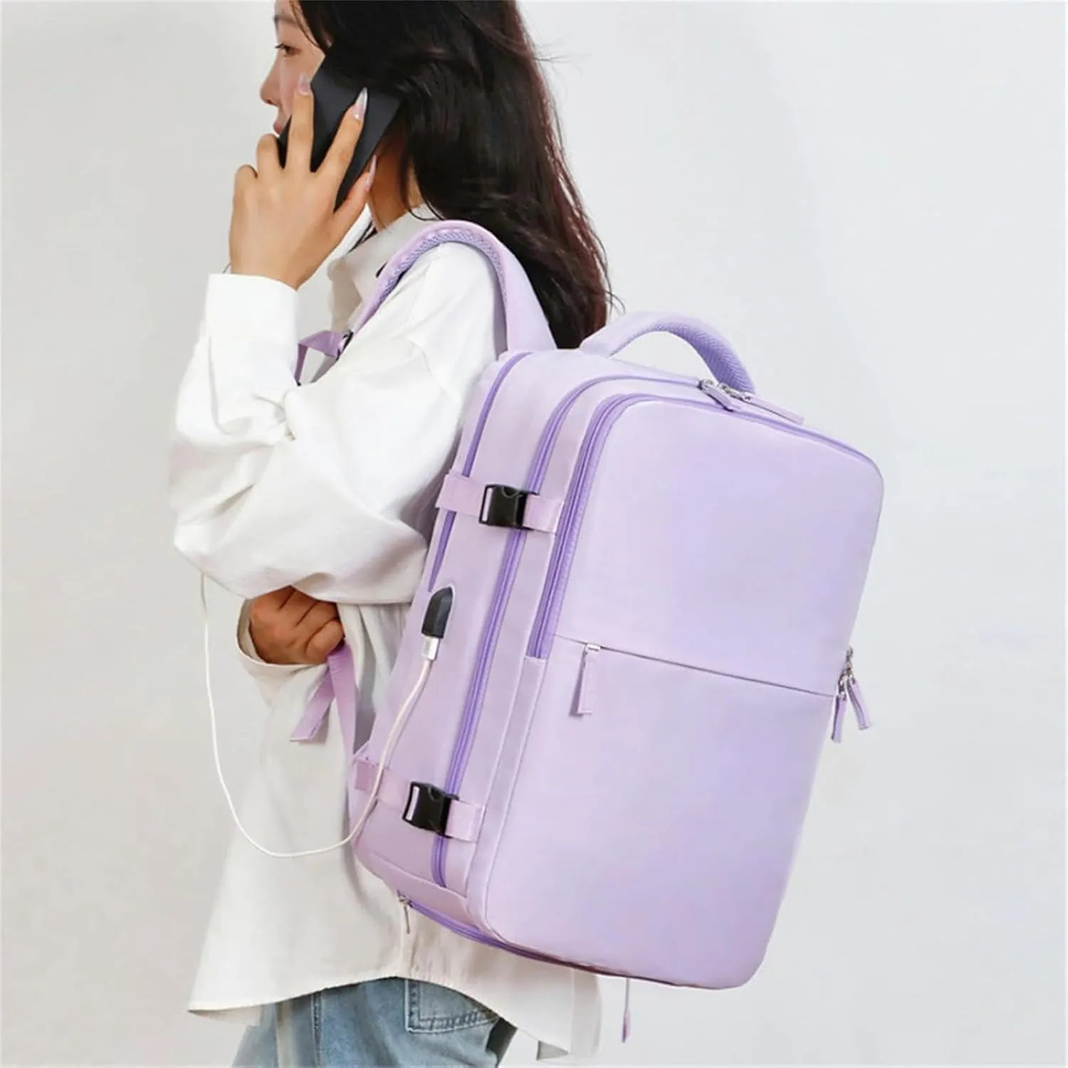 Levettevac Mochila, Levettevac Backpack, Levettebag Backpack, Levette Bag, Large Capacity Bag with Separate Compartment (Purple)