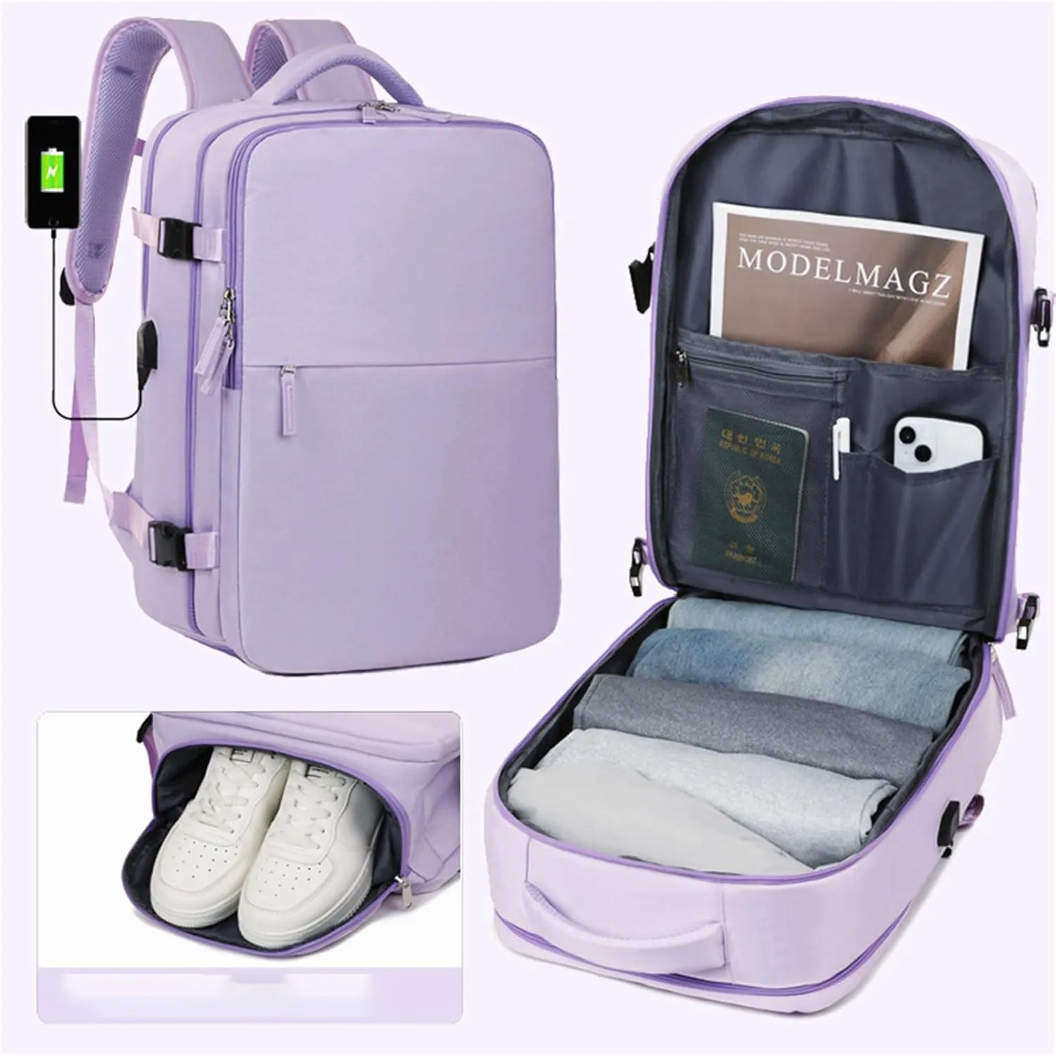 Levettevac Mochila, Levettevac Backpack, Levettebag Backpack, Levette Vac bag, Levette Bag, Expandable Large Capacity (Grey)