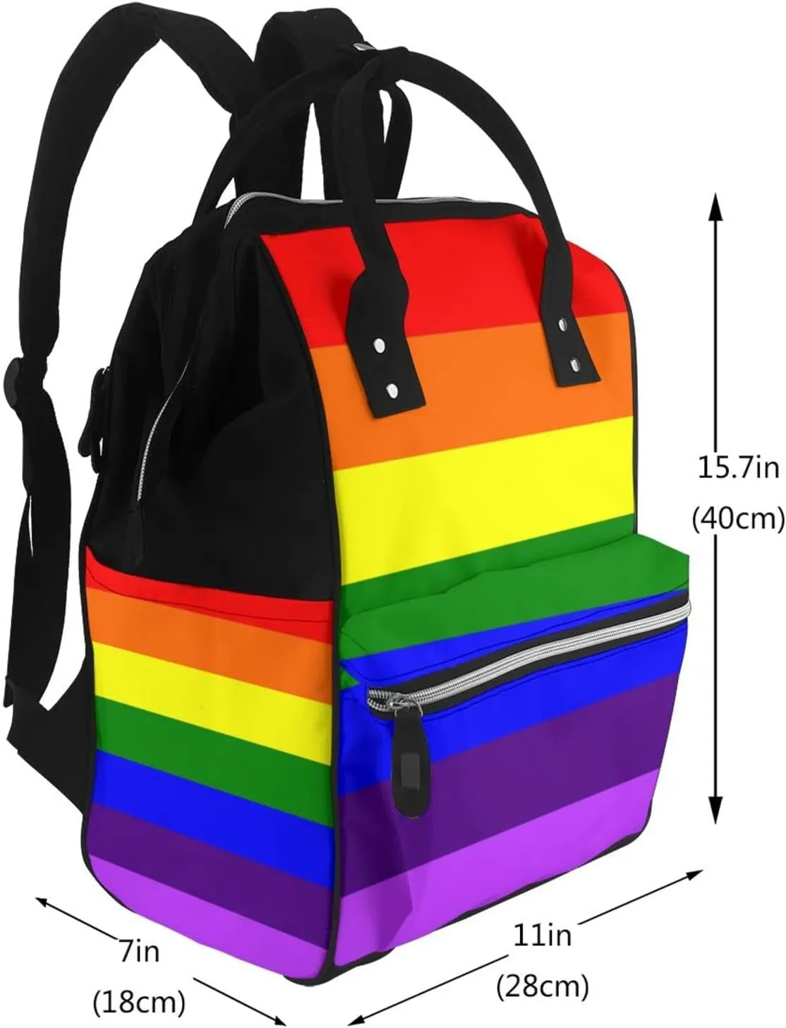LGBT Gay Pride Flag Large Capacity Mummy Maternity Bag Multifunctional Diaper Backpack 3D Print Travel Backpack