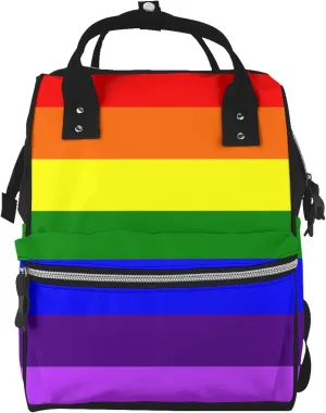 LGBT Gay Pride Flag Large Capacity Mummy Maternity Bag Multifunctional Diaper Backpack 3D Print Travel Backpack