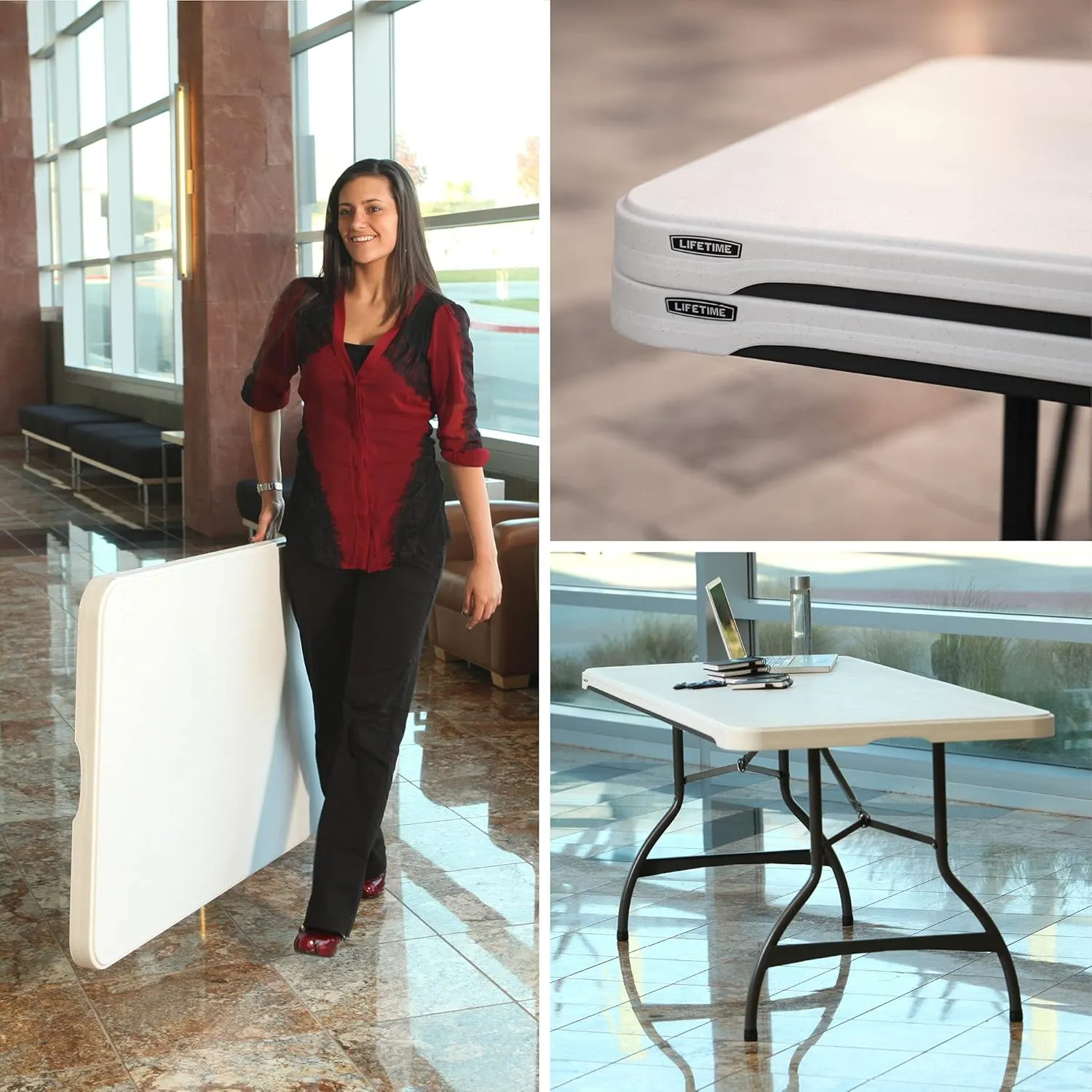 Lifetime 80306 Commercial Stackable Folding Table, 6', White