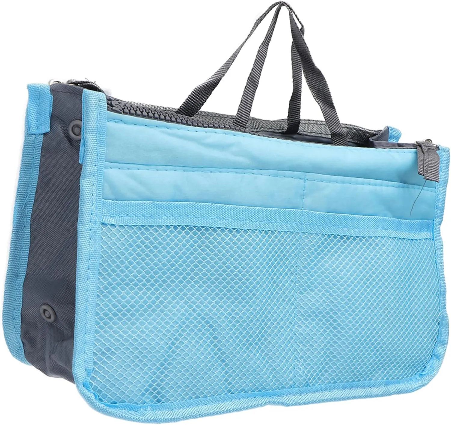 LIFKOME Elegant Double Zipper Handbag Foldable High Capacity Wash Bag Toiletries Holder for Travel Everyday Use