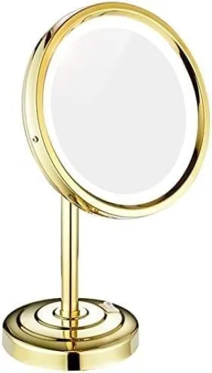 Lighted Makeup Mirror, LED Vanity Mirror, Makeup Mirror with Light, Magnifying Mirror on Stand 360° Swivel Vanity Double Sided Dressing Table Desk Table Mirror Light up Mirror