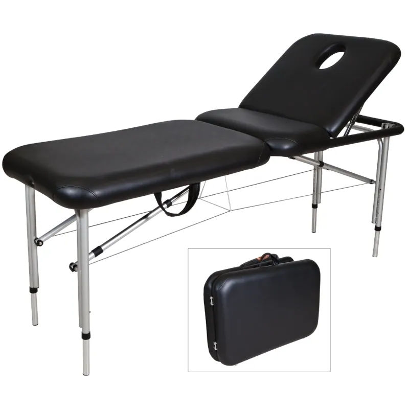 Lightweight Aluminium Portable Bed - Black