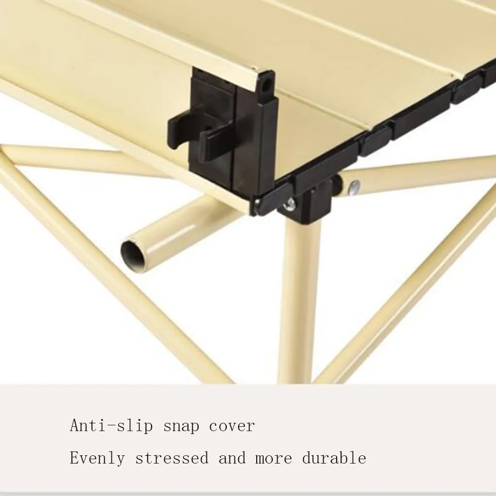 Lightweight Aluminum Folding Table Compact Roll Up Table with Carry Bag for Camping Picnic Backyards