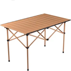 Lightweight Aluminum Folding Table Compact Roll Up Table with Carry Bag for Camping Picnic Backyards
