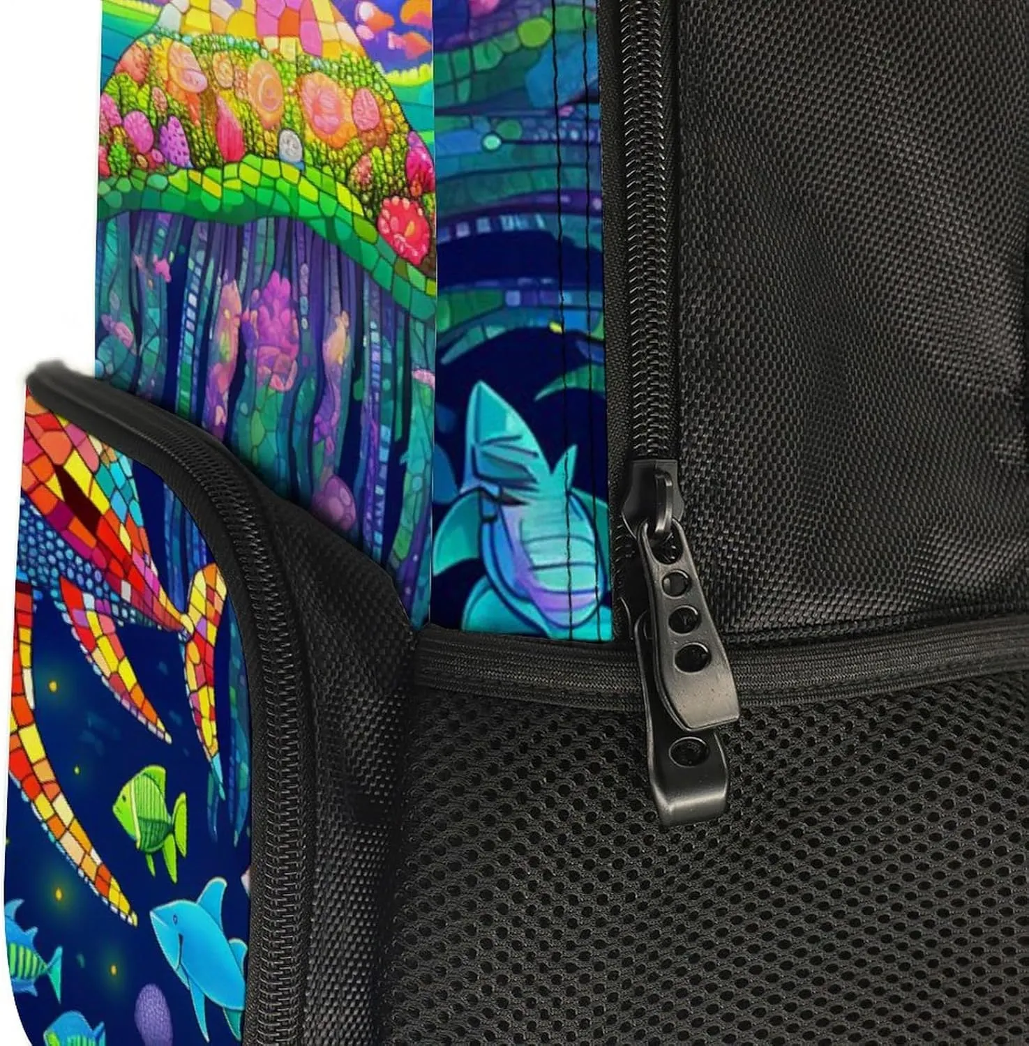 Lightweight Daypack for Camping Business Walking Cycling - Large Capacity Anti-Theft Multipurpose Bookbag, Beautiful Underwater World Shark Jellyfish Art Gym Outdoor Hiking Backpack