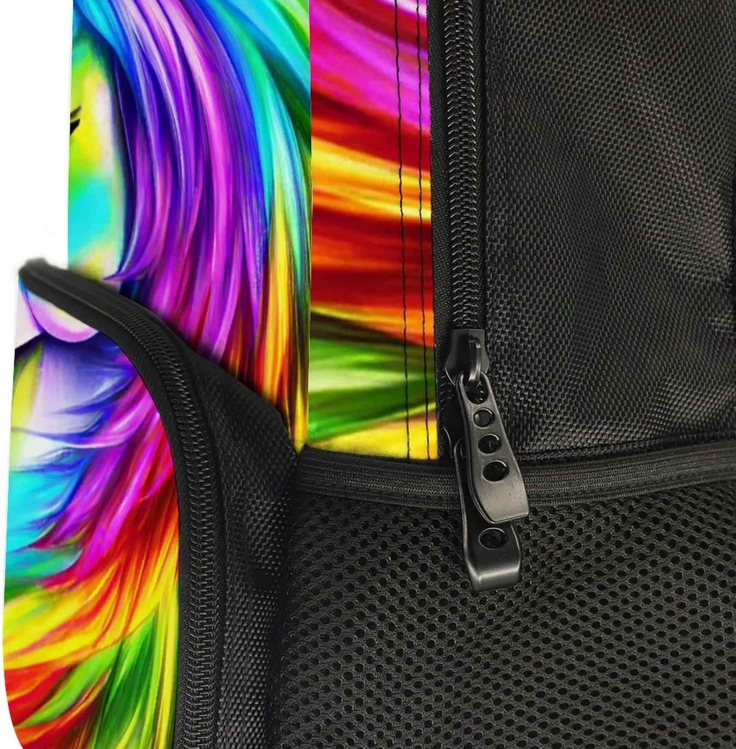 Lightweight Daypack for Camping Business Walking Cycling - Large Capacity Anti-Theft Multipurpose Bookbag, Colorful Rainbow Horse Art Gym Outdoor Hiking Backpack