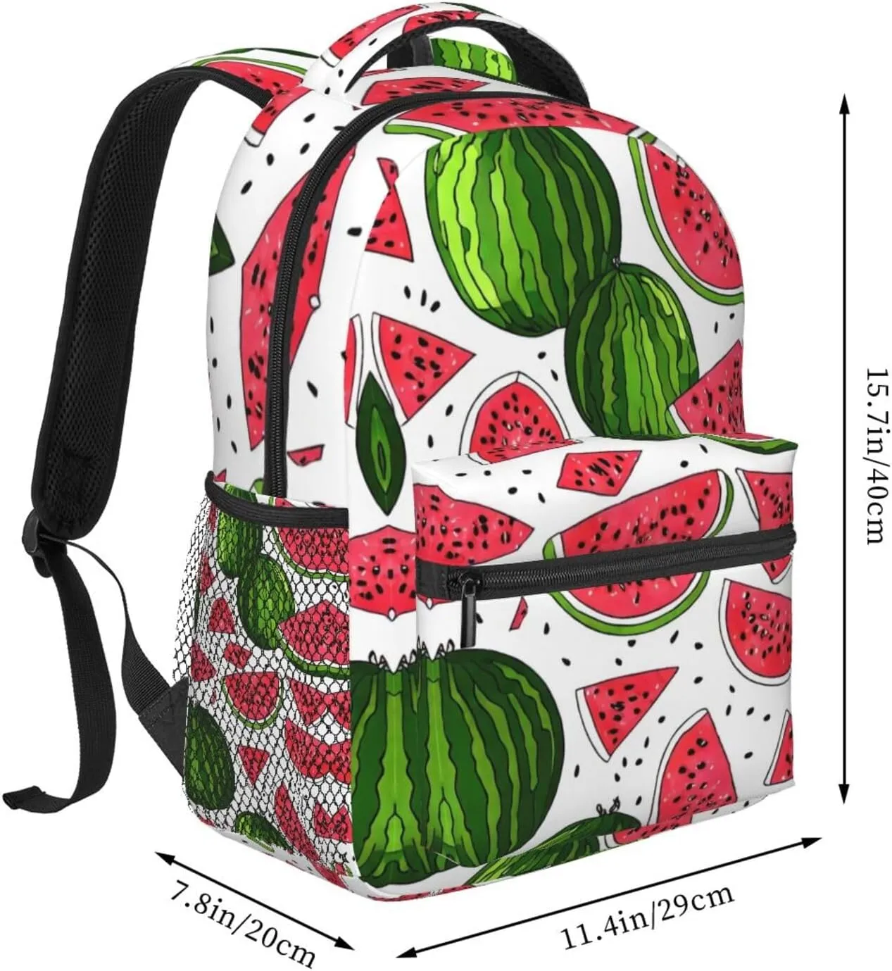 Lightweight Daypack for Camping Business Walking Cycling - Large Capacity Anti-Theft Multipurpose Bookbag, Delicious Watermelon Red Green Gym Outdoor Hiking Backpack