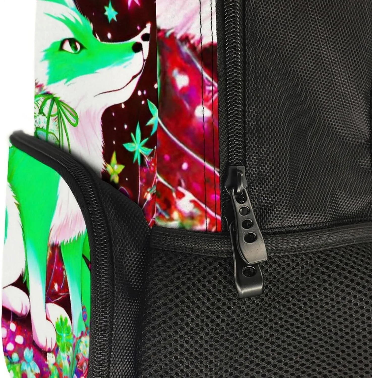 Lightweight Daypack for Camping Business Walking Cycling - Large Capacity Anti-Theft Multipurpose Bookbag, Magical Cute Fox Flowers Art Gym Outdoor Hiking Backpack