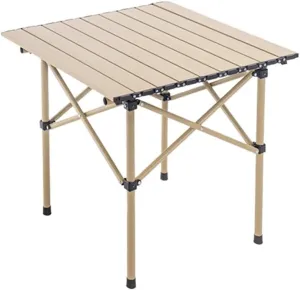 Lightweight Folding Camping Table Portable Outdoor Roll-Up Table Aluminum Table for Picnic Beach Traveling Backyards