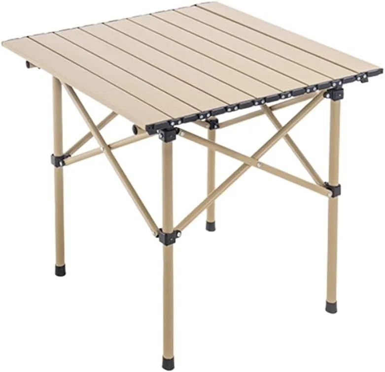 Lightweight Folding Camping Table Portable Outdoor Roll-Up Table Aluminum Table for Picnic Beach Traveling Backyards