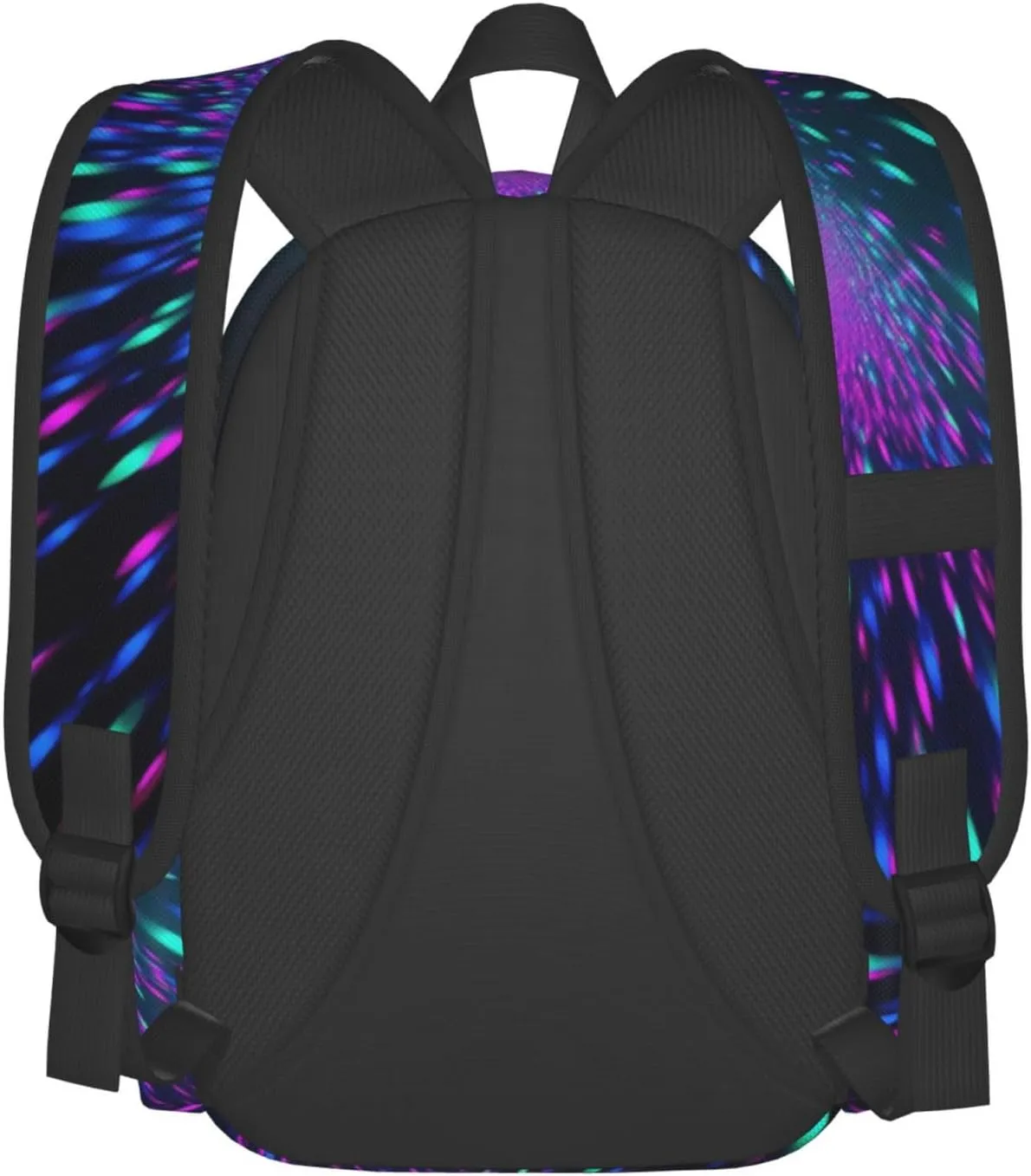 Lightweight Hiking Daypacks Large-Capacity Backpack With Full Print, Adjustable Shoulder Straps, Black2