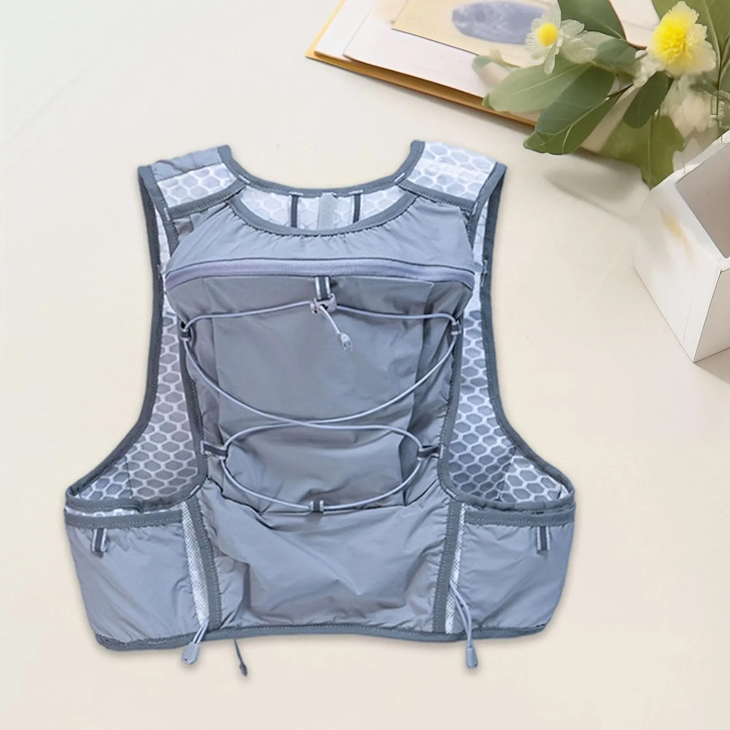 Lightweight Hydration Backpack Water Pack Adjustable with Reflective Strips 5L Water Bladder Bag Rucksack for Cycling Trail