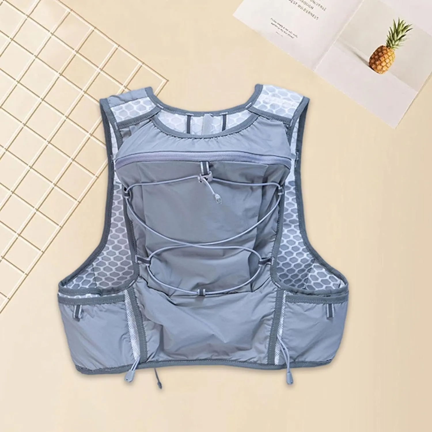 Lightweight Hydration Backpack Water Pack Adjustable with Reflective Strips 5L Water Bladder Bag Rucksack for Cycling Trail