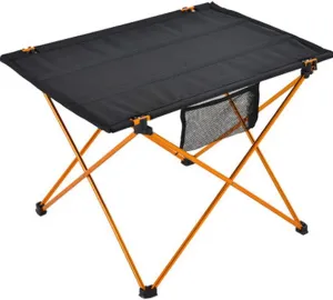 Lightweight Portable Camping Folding Table Picnic Table Compact Roll Up Collapsible Tables with Carrying Bag Fishing Folding Table for Outdoor Camping Picnics BBQ Orange
