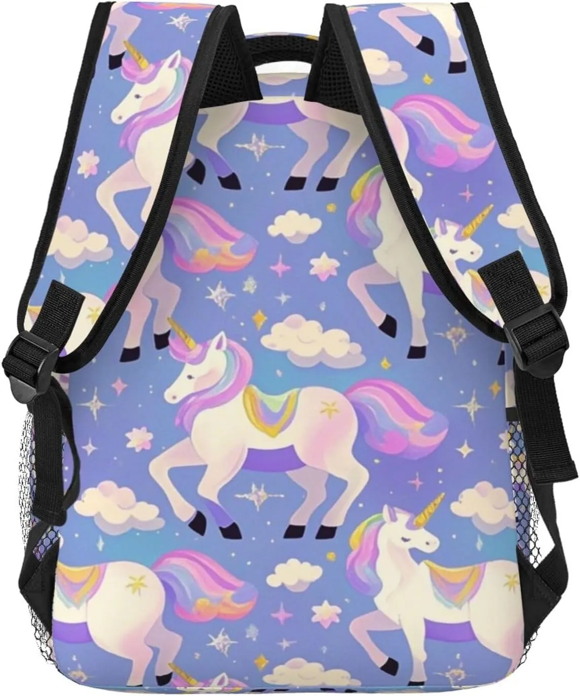 Lightweight Rucksacks for Camping Picnic Walking Cycling - Large Capacity Multipurpose Anti-Theft Carry On Bag, Cute Rainbow Unicorn Art Travel Hiking & Camping Rucksack
