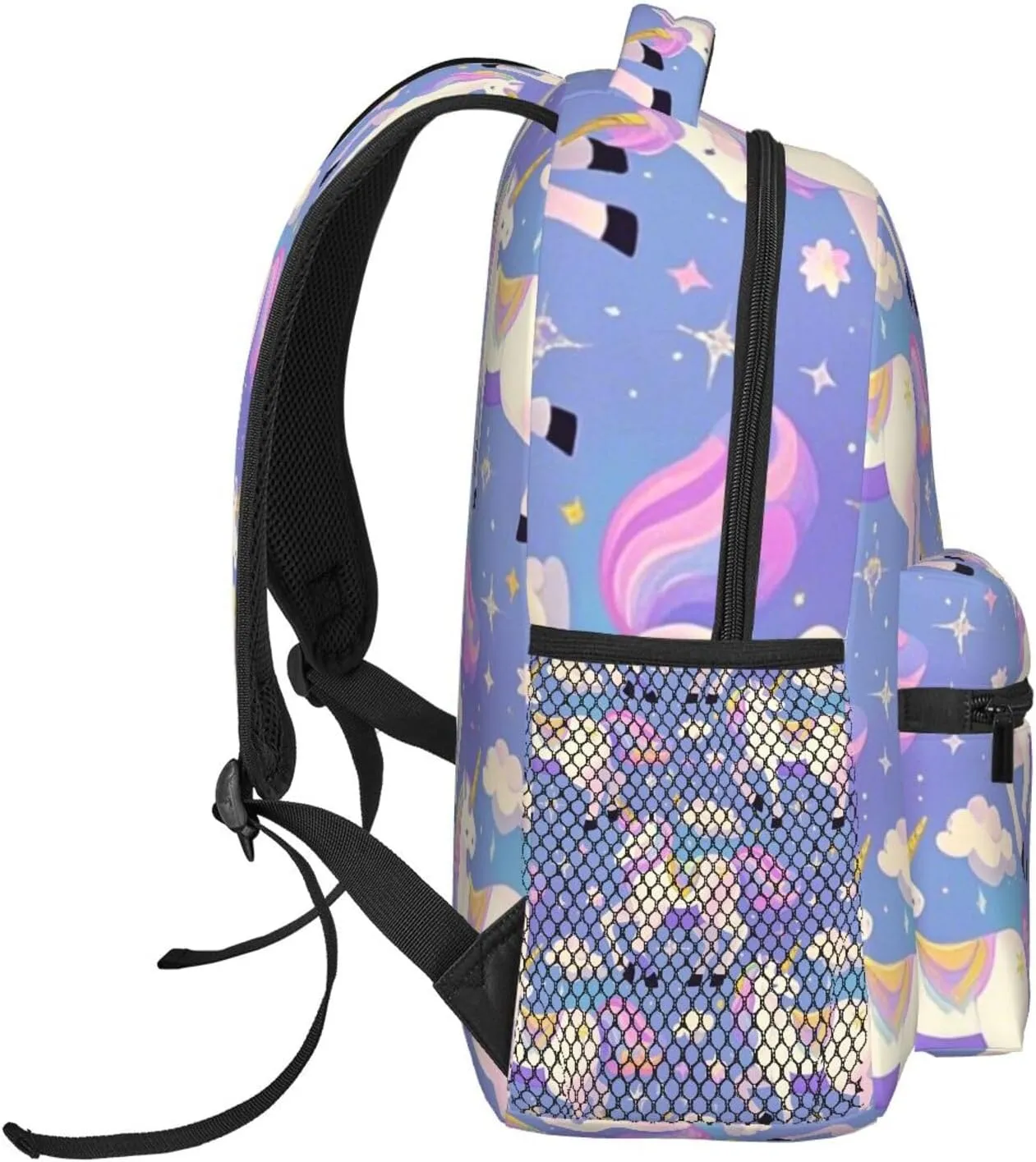 Lightweight Rucksacks for Camping Picnic Walking Cycling - Large Capacity Multipurpose Anti-Theft Carry On Bag, Cute Rainbow Unicorn Art Travel Hiking & Camping Rucksack