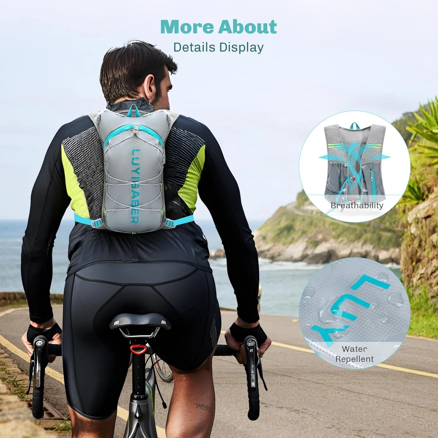 Lightweight Running Hydration Pack with 1.5L Bladder for Men,Women,Hiking,Cycling,Huntingincl Marathoners
