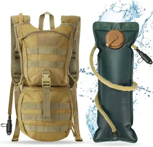 Liliful 1 Pcs Tactical Hydration Backpack with 3l TPU Water Bladder Tactical Molle Water Backpack Hydration Pack for Men Women Hiking Biking Running Climbing