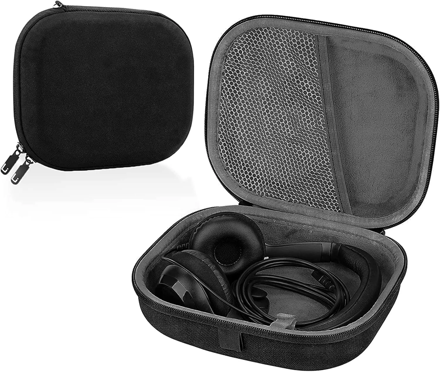 Linkidea Headphones Carrying Case Compatible with Logitech H760, 960USB, G330, H820e Mono, Zone 900/750, Replacement Protective Hard Shell Travel Bag with Cable, Charger Storage (Black)