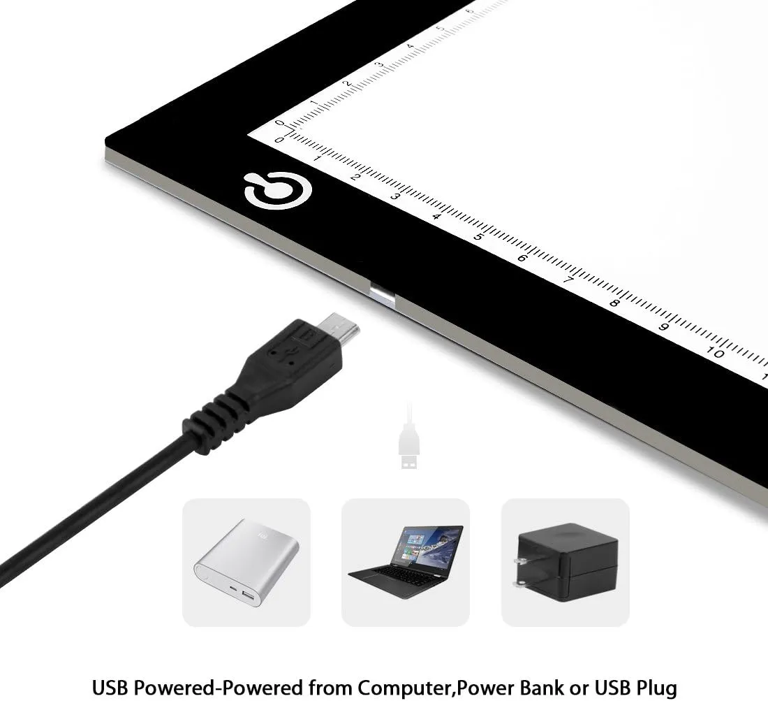 LitEnergy A4 LED Copy Board Light Tracing Box, Ultra-Thin Adjustable USB Power Artcraft LED Trace Light Pad for Tattoo Transferring, Drawing, Streaming, Sketching, Animation, Stenciling