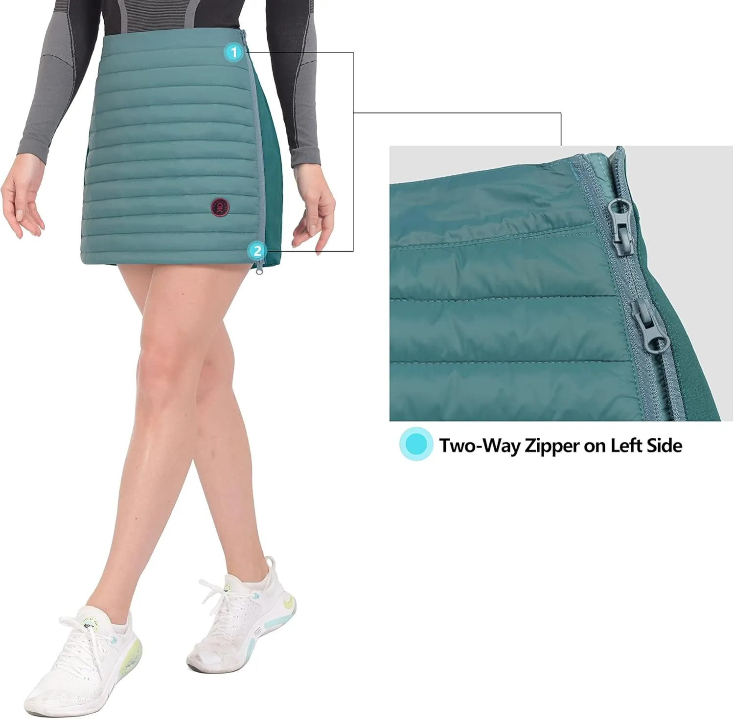 Little Donkey Andy Women's Lightweight Puffer Sport Skorts Warm Quilted Skirt Outdoors Hiking Running