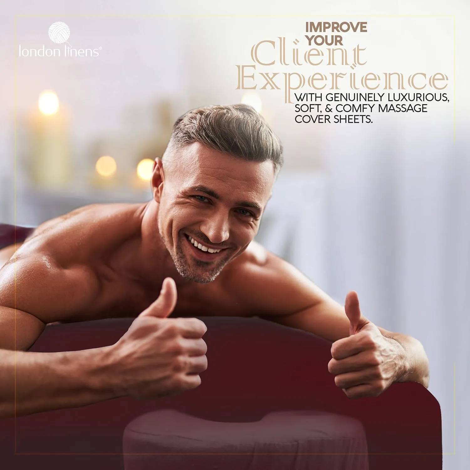 LONDON LINENS Soft Microfiber 3-Piece Massage Table Sheets - Super Lightweight, Stain and Wrinkle Resistant - Includes Table Cover, Fitted Sheet, and Face Rest Cover (Burgundy)