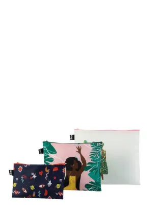 LOQI - Envirobag Zip 3 pack Celeste Wallaert