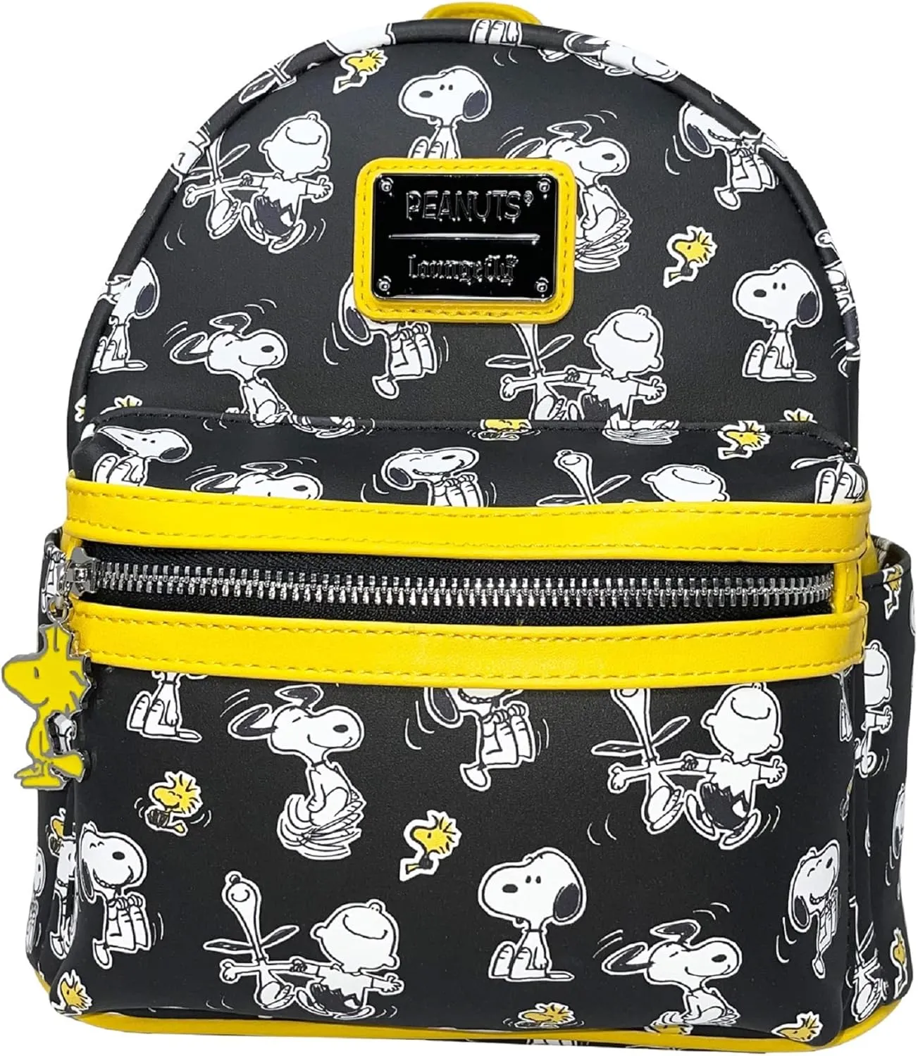 Loungefly Peanuts Snoopy and Charlie Brown Allover Print Womens Double Strap Shoulder Bag Purse