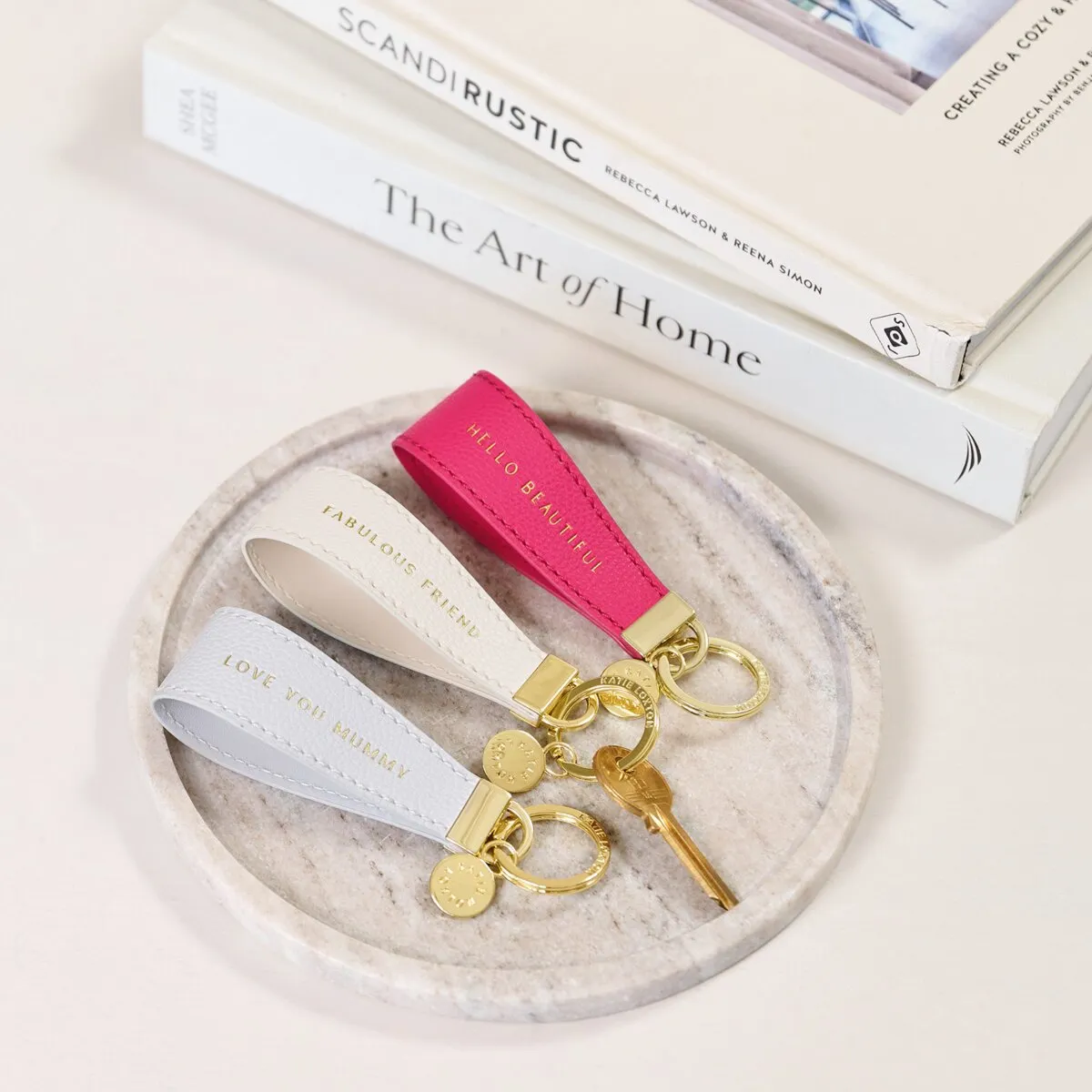 'Love You Mummy' Sentiment Loop Keyring | Powder Blue
