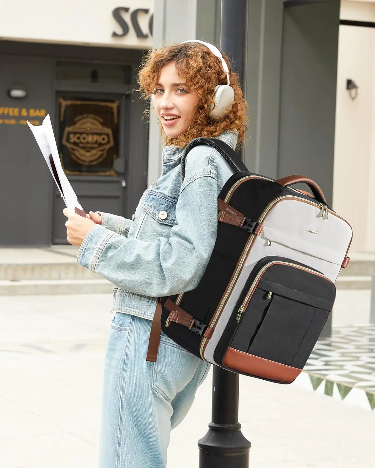 LOVEVOOK 50L Travel Backpack for Women & Men - 18 Inch Carry On Backpack & Personal Item Backpack for Airlines, Spacious and Durable Design, with 3 Packing Cubes