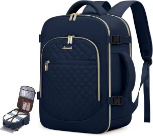 LOVEVOOK Carry on Backpack, 30L Travel Backpack for Women Airline Approved,Luggage Business Weekender Overnight Daypack as Personal Item fit for 15.6 inch Laptop,Navy Blue