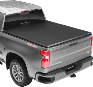 Lund Genesis Tri-Fold Soft Folding Truck Bed Tonneau Cover | 95094 | Fits 2007 - 2013 Chevy/GMC Silverado/Sierra 8' 2" Bed (97.6")