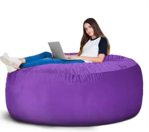 Luxurious Purple Bean Bag Chair Cover (No Filler,Cover only) Giant 6ft Washable Large Bean Bag Sofa Cover, Sack Chair Cover for Family Room Decoration