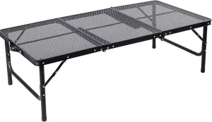 lyrlody Camping Folding Table, Adjustable Heights Foldable Table Aluminum Alloy Iron Triangular Support Structure for Traveling Picnics Fishing 47.2x23.6x14.6in (Folding Table)