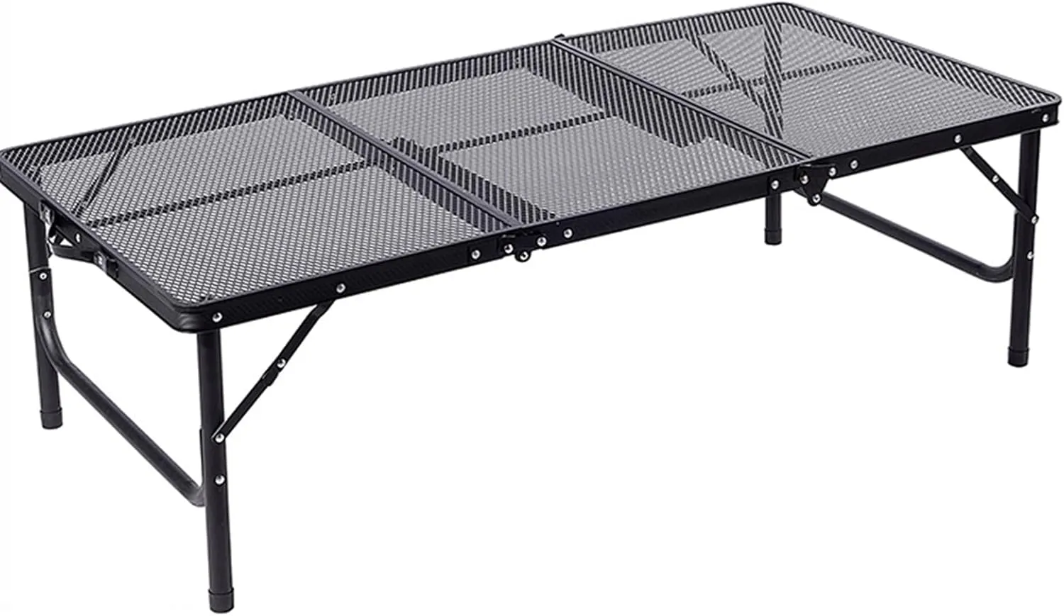 lyrlody Camping Folding Table, Adjustable Heights Foldable Table Aluminum Alloy Iron Triangular Support Structure for Traveling Picnics Fishing 47.2x23.6x14.6in (Folding Table)