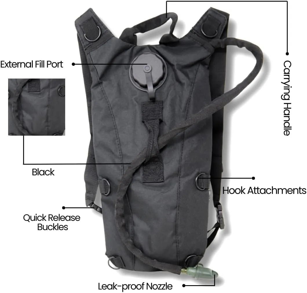 M MCGUIRE GEAR Hydration Backpack, with 3L/100 oz. Hydration Pack, Water-Resistant Nylon Hiking Pack with Water Bladder for Running, Cycling, and Biking
