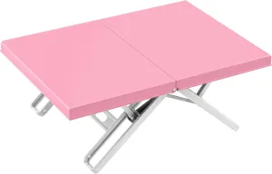 Maarch Small Beach Table for Sand Foldable, Small Laptop Tray Table, Portable Mini Low Picnic Camping Table, Pink