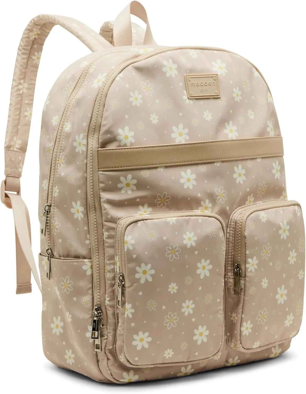 Madden Girl Women's Backpack, Khaki Daisy, Large