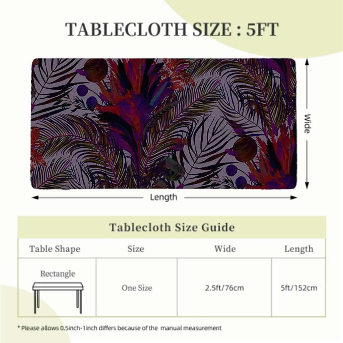Magenta Rectangle Tables Decor Feathers Boho Pattern Repeating Sixties Elastic Fitted Tablecloth Waterproof Wipeable Abstract Fits up 5 Foot Tables
