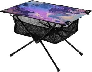Magical Ink Textures Portable Folding Camping Table, Compact Lightweight Beach Table with Carrying Bag for Outdoor Picnics, BBQs, Camp