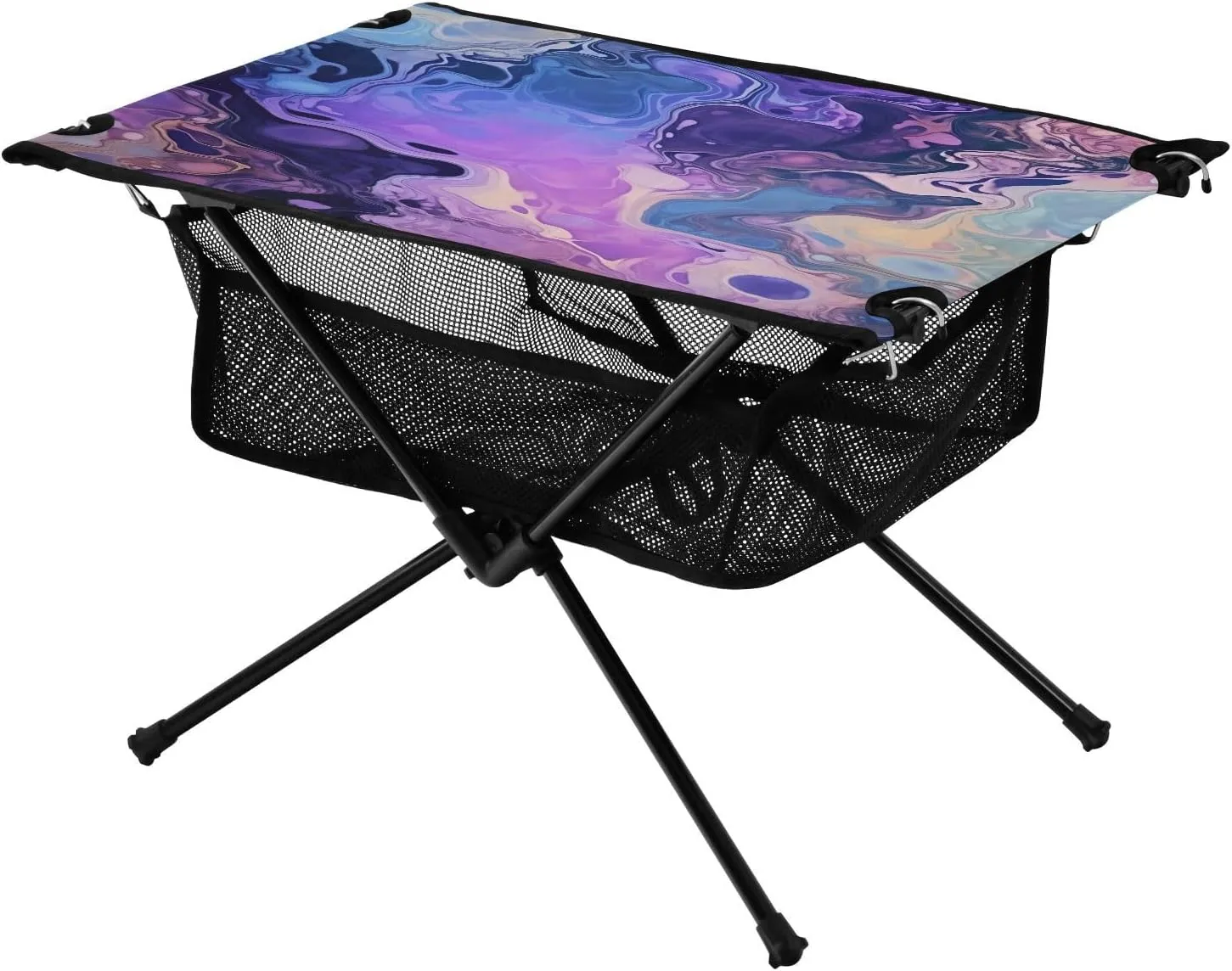 Magical Ink Textures Portable Folding Camping Table, Compact Lightweight Beach Table with Carrying Bag for Outdoor Picnics, BBQs, Camp