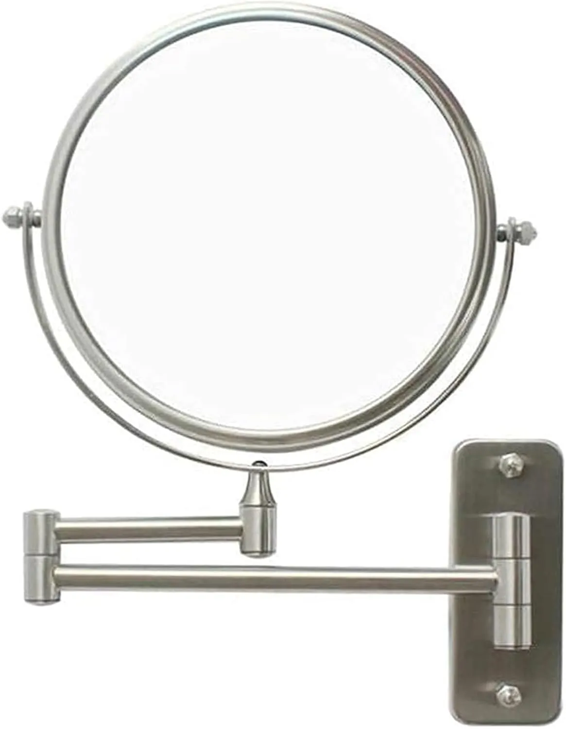 Makeup Mirror Vanity Mirror Vanity Mirrors,304 Stainless Steel Bathroom Double-Sided Makeup Mirror Wall-Mounted Folding Telescopic Rotating Magnification 3X Cosmetic Mirror
