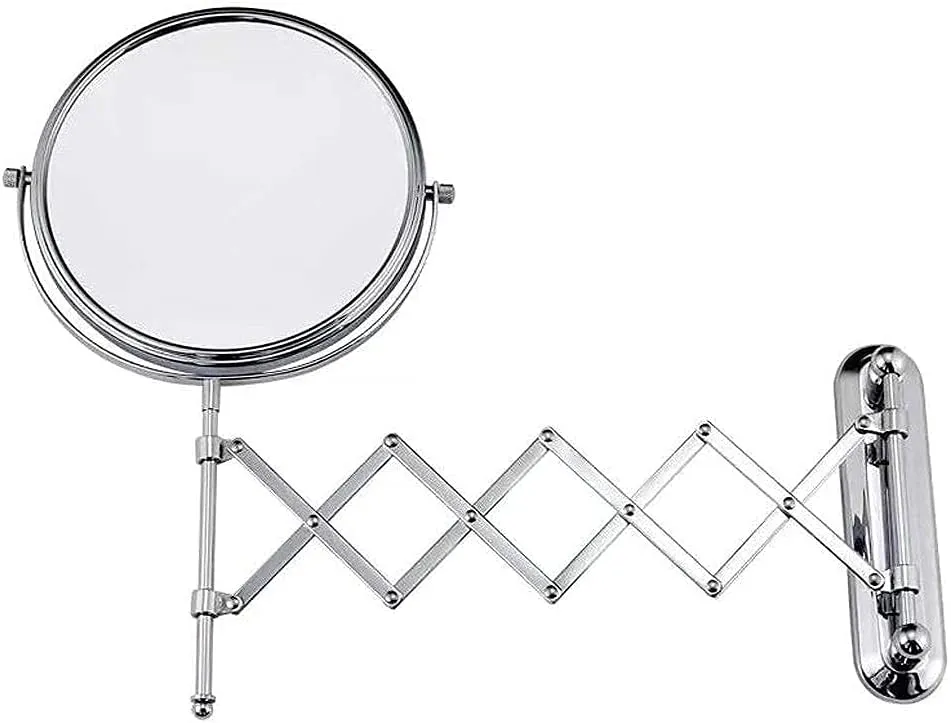 Makeup Mirror Vanity Mirror Wall Mounted Makeup Mirror,Beauty Mirror Vanity Mirrors Pull Net Hanging Wall Folding Telescopic Magnifying Double-Sided Cosmetic Mirror(7X)