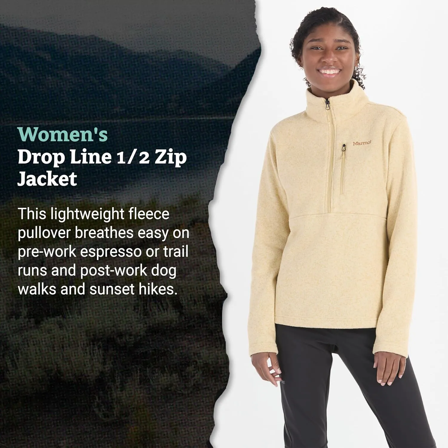 MARMOT Women's Drop Line 1/2 Zip Pullover Jacket - Lightweight, Breathable 100-Weight Sweater Fleece