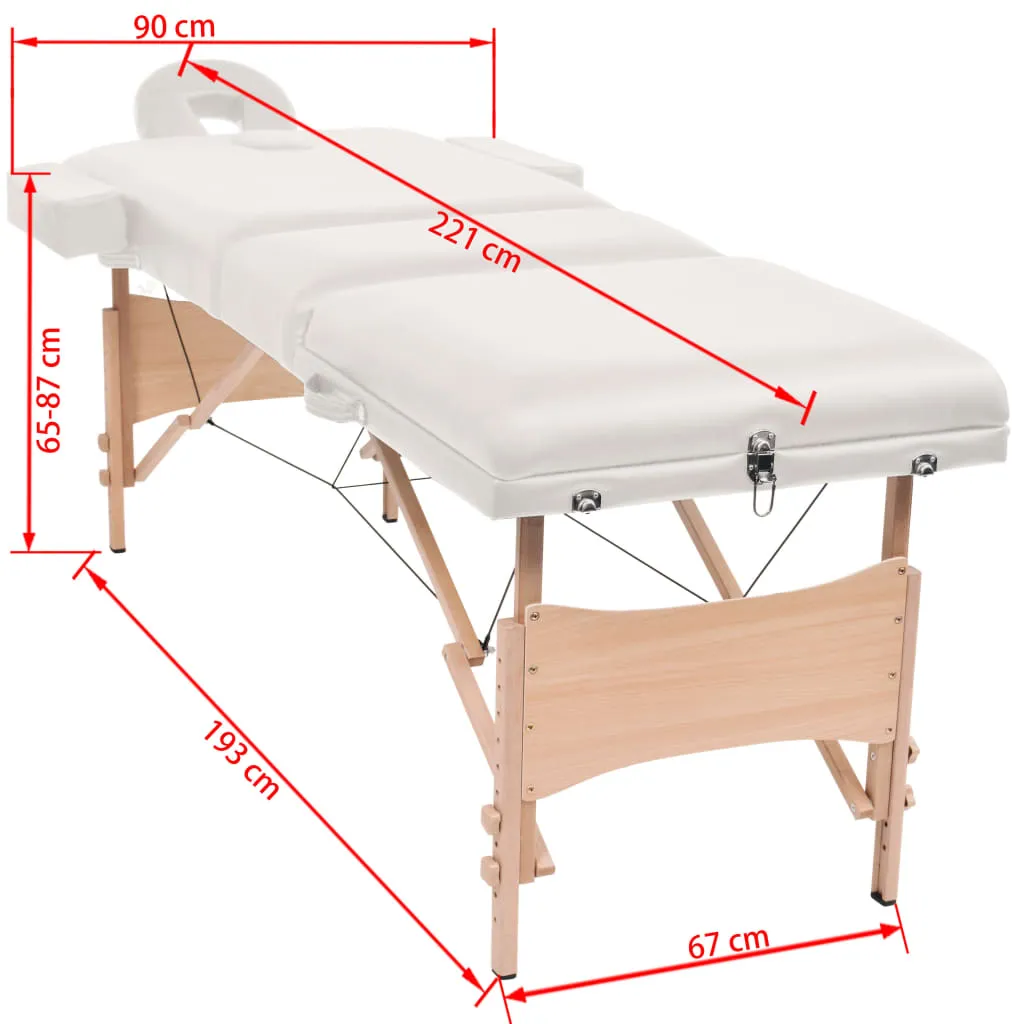 Massage Table Foldable Massage Therapy Bed Beauty Couch 3 Zones Thick