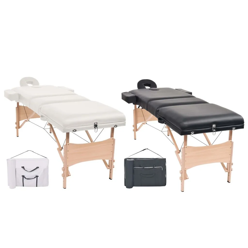 Massage Table Foldable Massage Therapy Bed Beauty Couch 3 Zones Thick