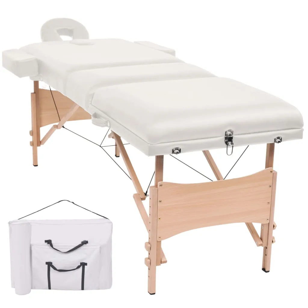 Massage Table Foldable Massage Therapy Bed Beauty Couch 3 Zones Thick