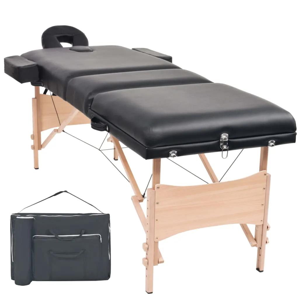 Massage Table Foldable Massage Therapy Bed Beauty Couch 3 Zones Thick